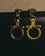 "Salvatore Ferragamo" 90's-00's Structured leather top handle bag