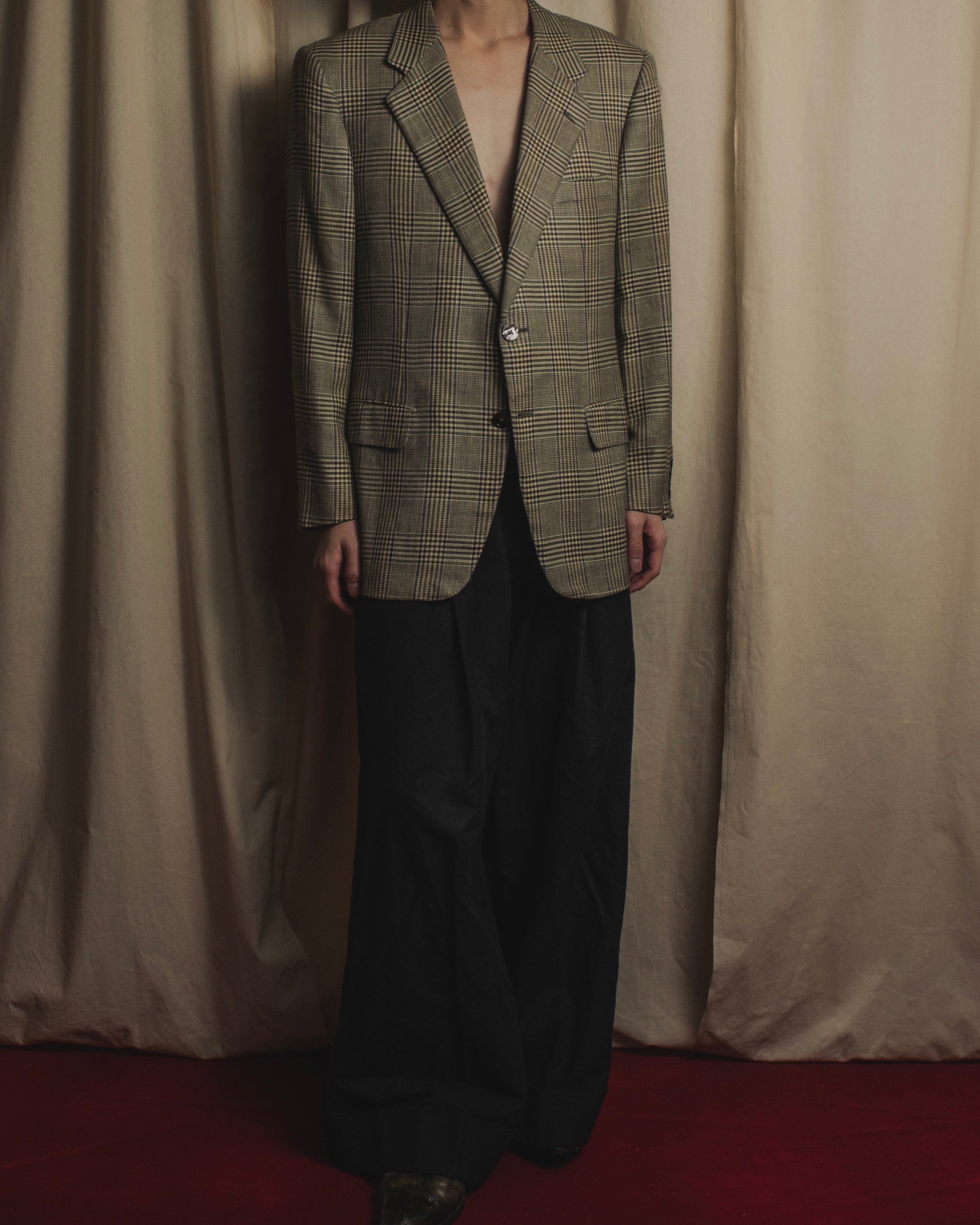 Chaqueta entallada de seda, lana y lino de los años 90 de "HERMES" Belvest