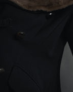 -SPECIAL- "Max Mara"
90’s Detachable fur collar virgin wool long coat