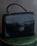 "Valentino Garavani" Saddle stitch design grain leather hand bag