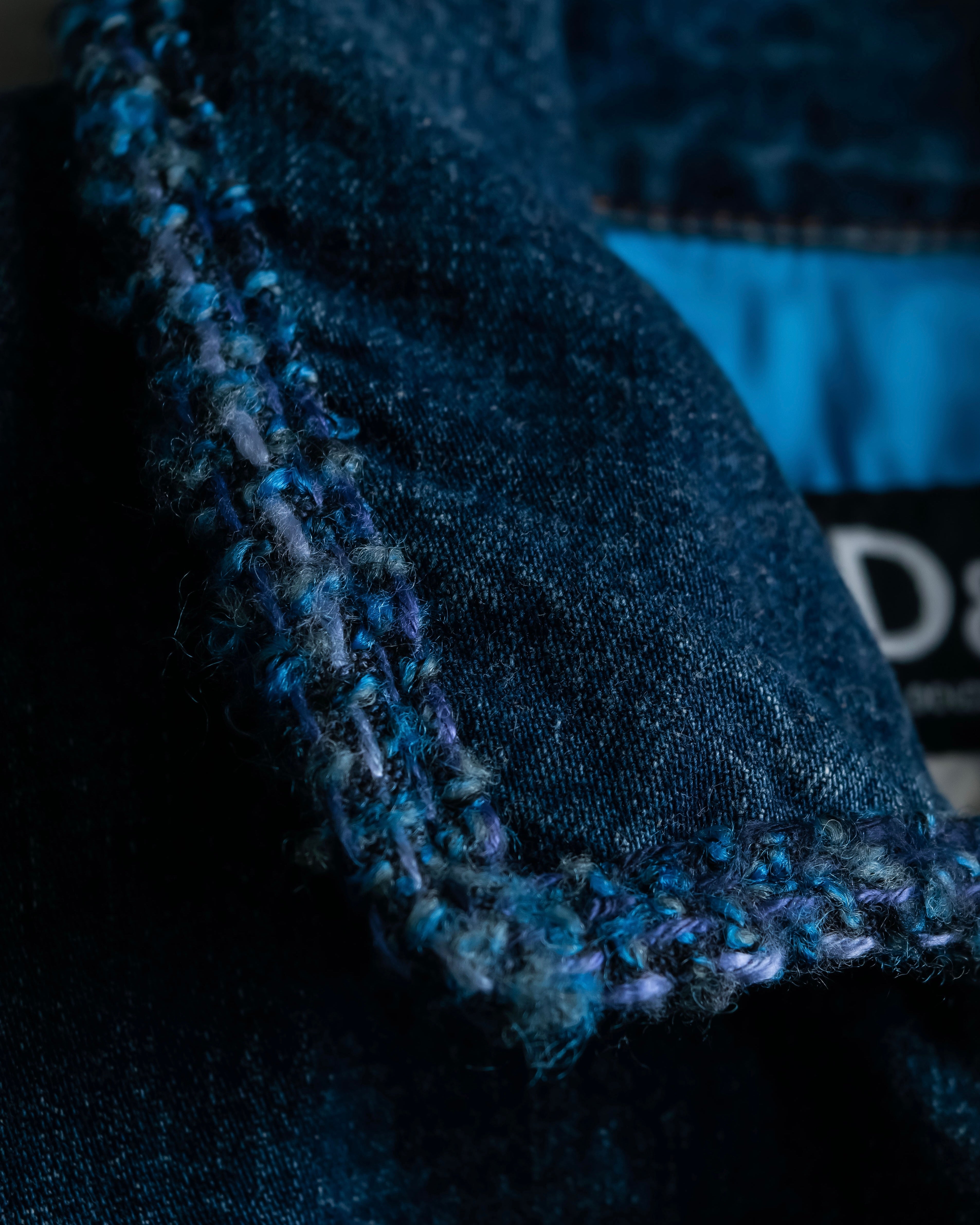 “D&amp;G” Tweed attached bijou button denim jacket