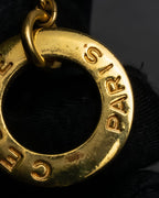 "CELINE" Moon & star top motif gold necklace