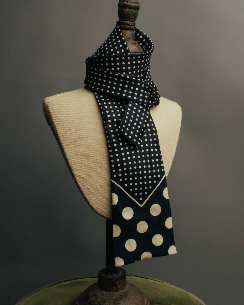 "Jean Paul Gaultier Paris" 90's-00's Graphic dotted silk neck scarf