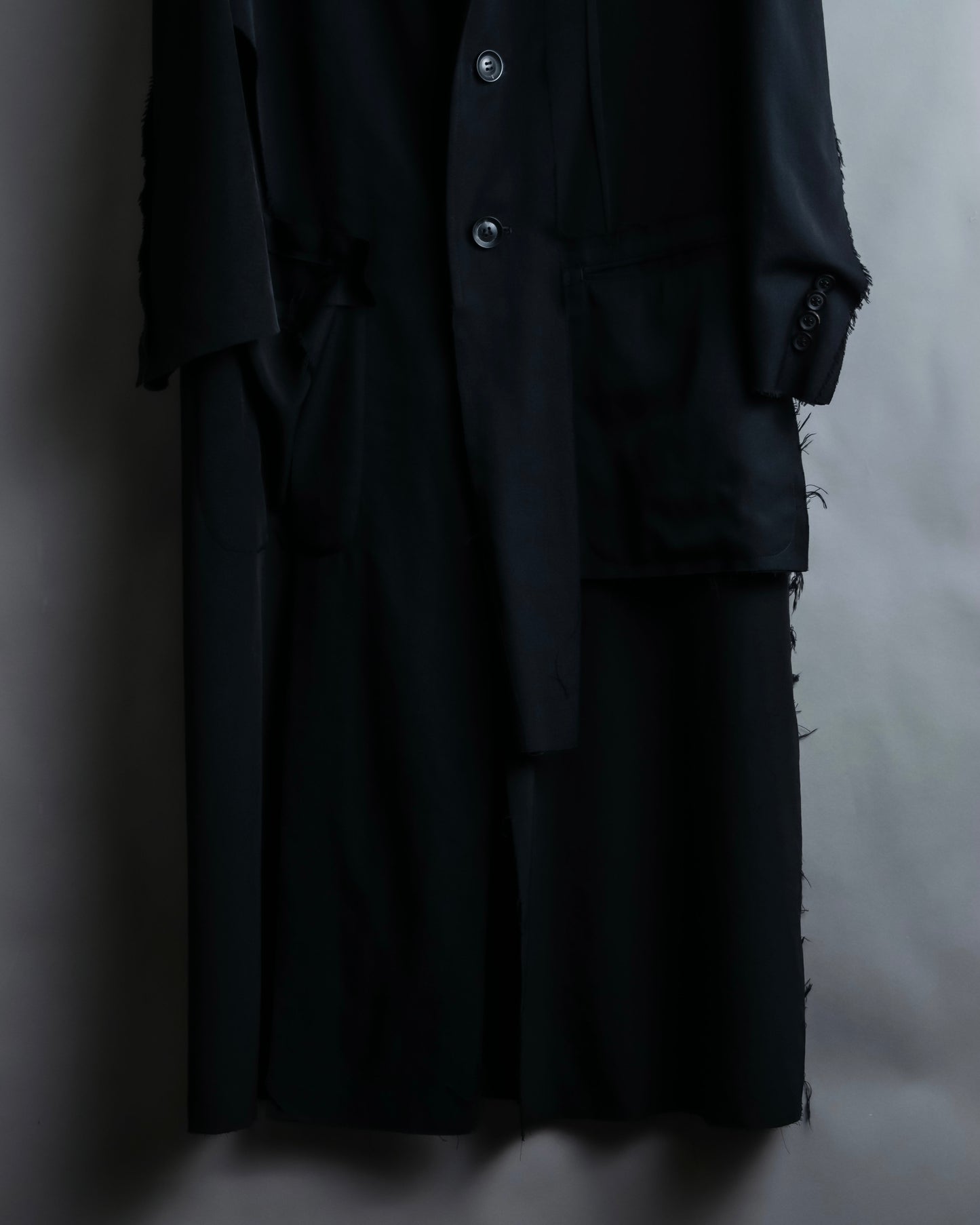 "B Yohji Yamamoto" Inside-out design super long shirt coat