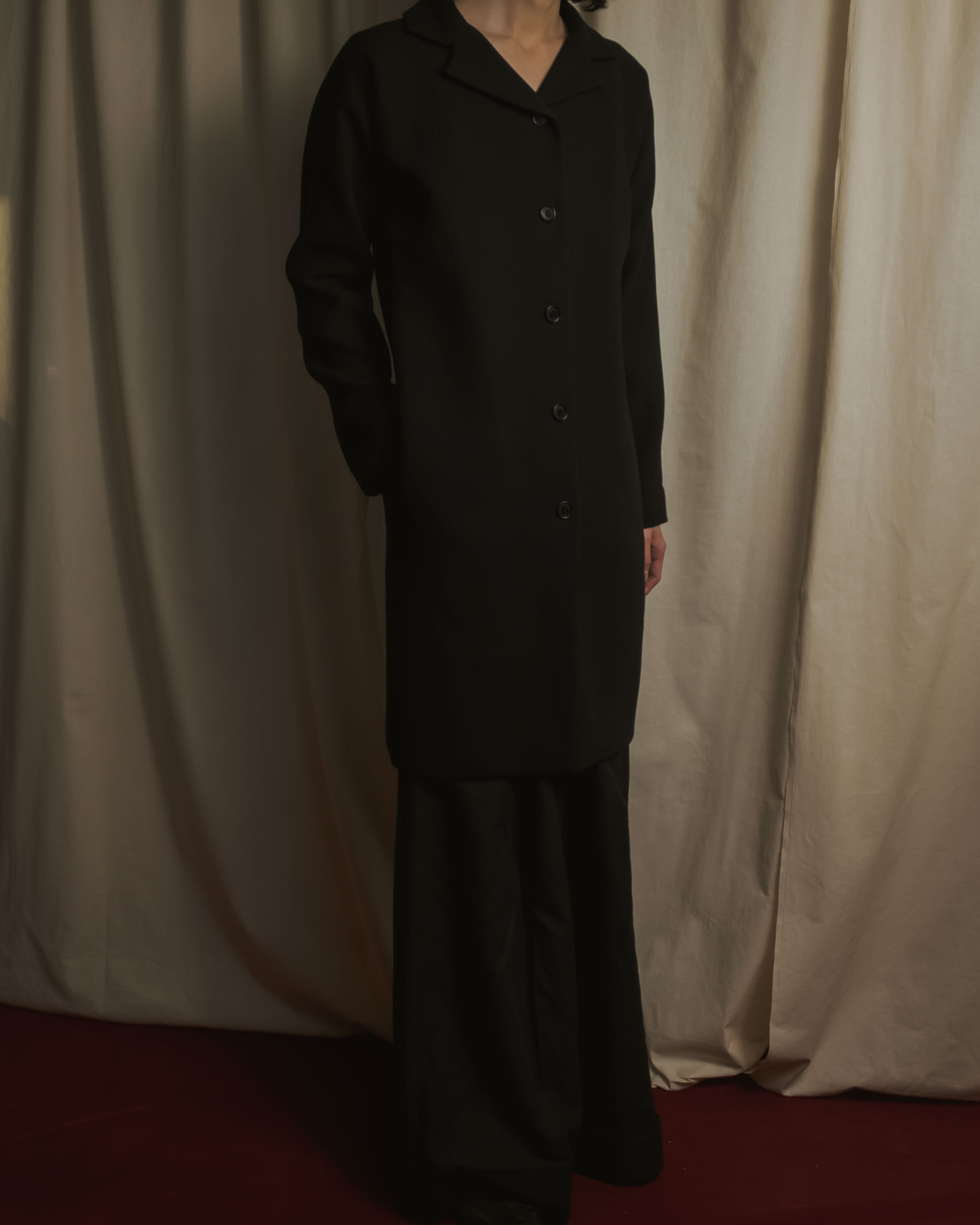 Abrigo de lana de sastrería minimalista de los años 90-00 de Dolce & Gabbana