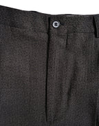 DOLCE & GABBANA/ 2015 Silver Pin Striped Single Breasted Set-up Brown