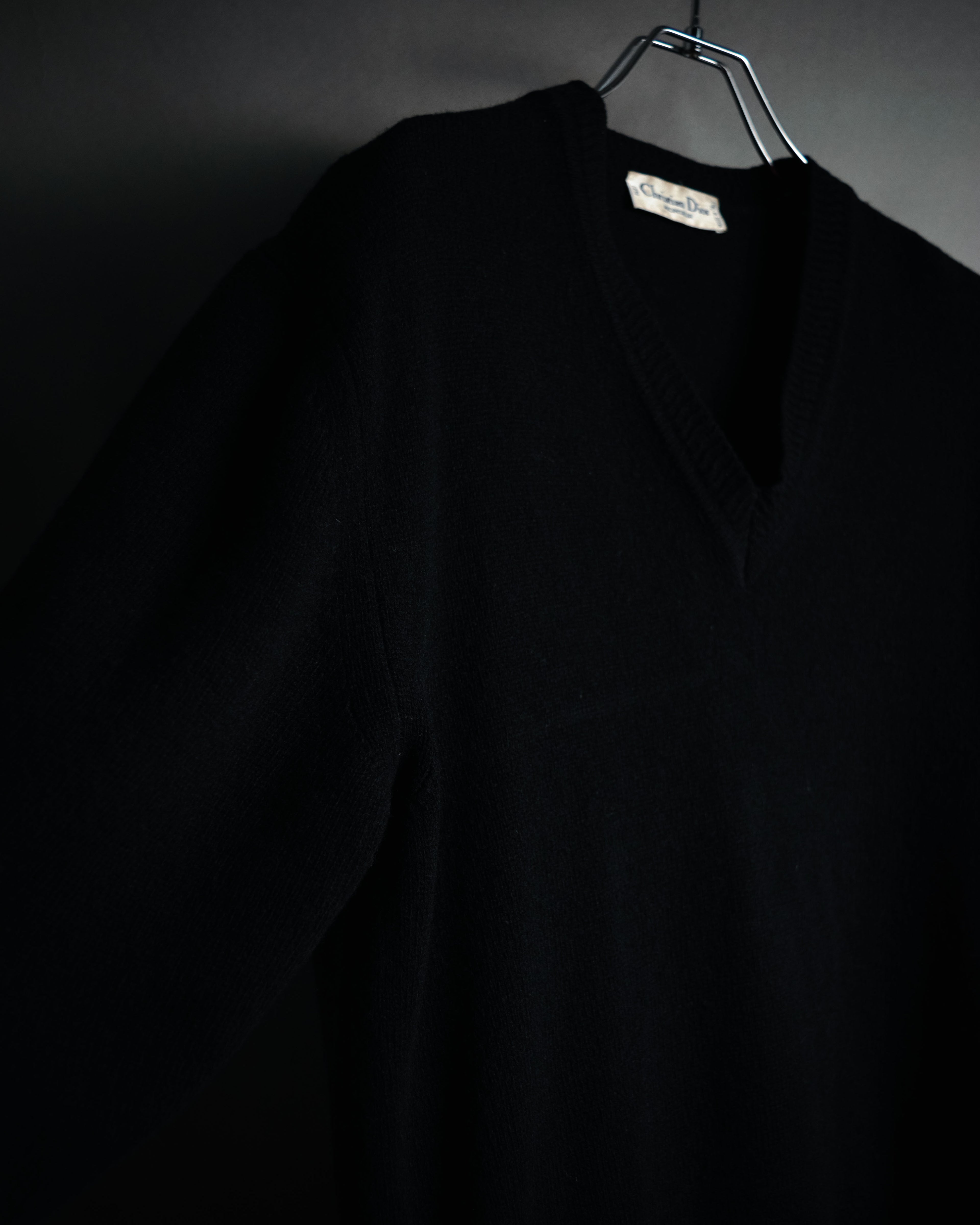 “Christian Dior MONSIEUR” 80’s-90’s Deep v-neck pure wool knit