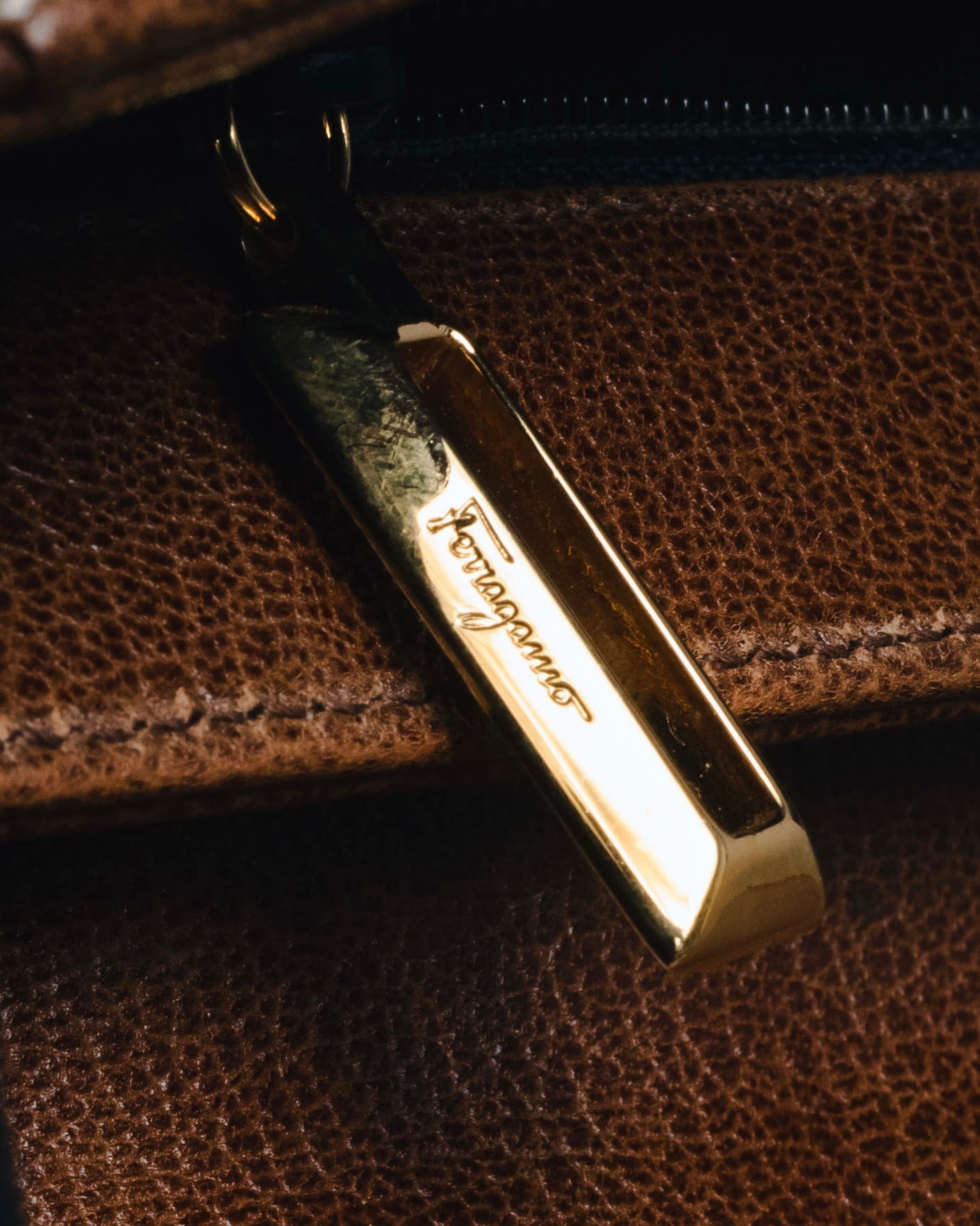 "Salvatore Ferragamo" 90’s structured top-handle leather bag