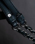 "CHANEL" Karl Lagerfeld design Matelasse chain Black shoulder bag