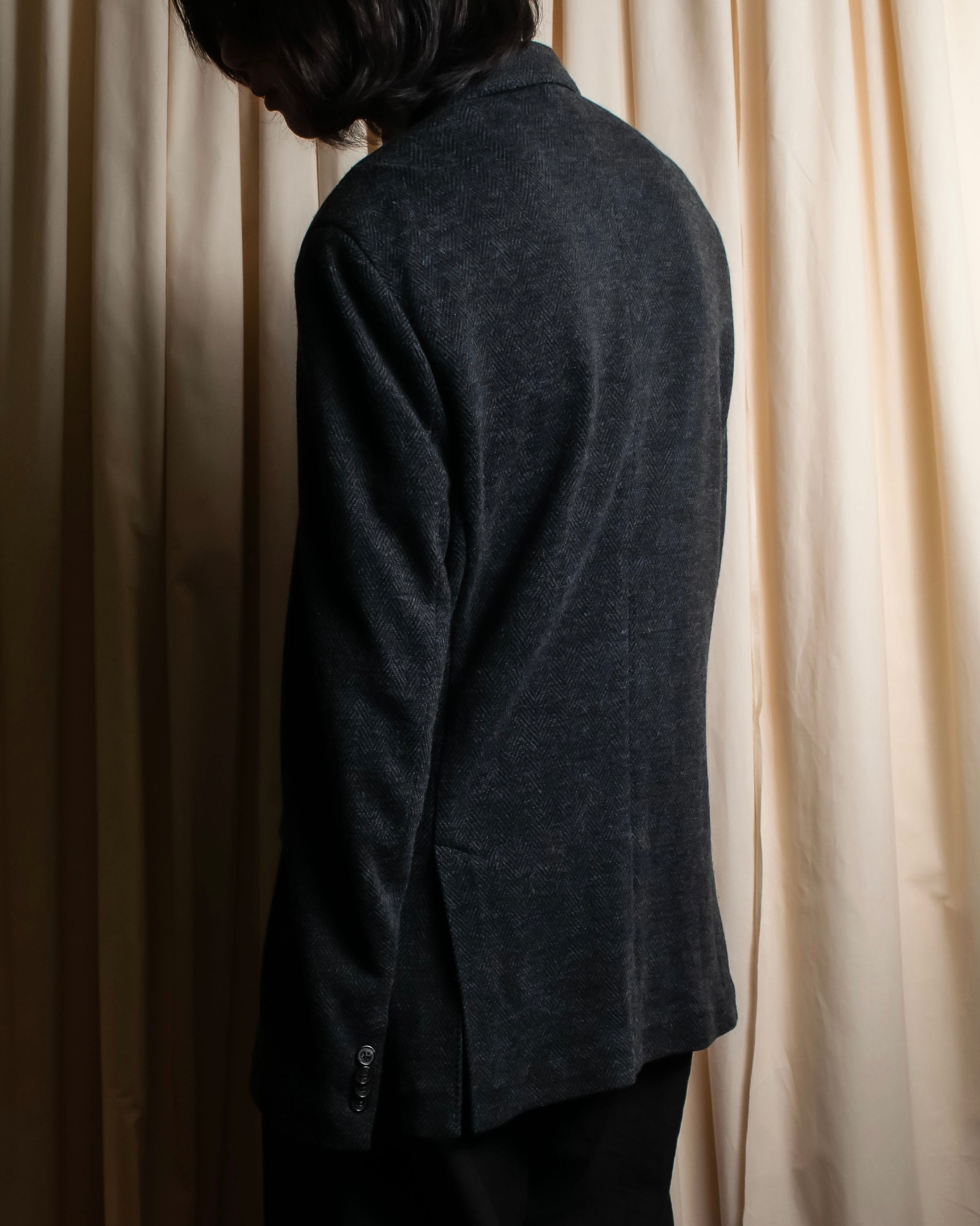 "POLO Ralph Lauren" Herringbone weave charcoal gray tailored jacket