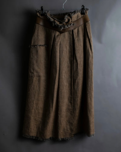 "HERMES" Gaultier period fringe design wrap skirt