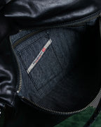 "DIESEL" Silver stud design leather one shoulder bag