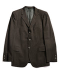 DOLCE & GABBANA/ 2015 Silver Pin Striped Single Breasted Set-up Brown