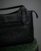 "Mila Schön" Horizontal minimalist metal fittings leather one-handle bag