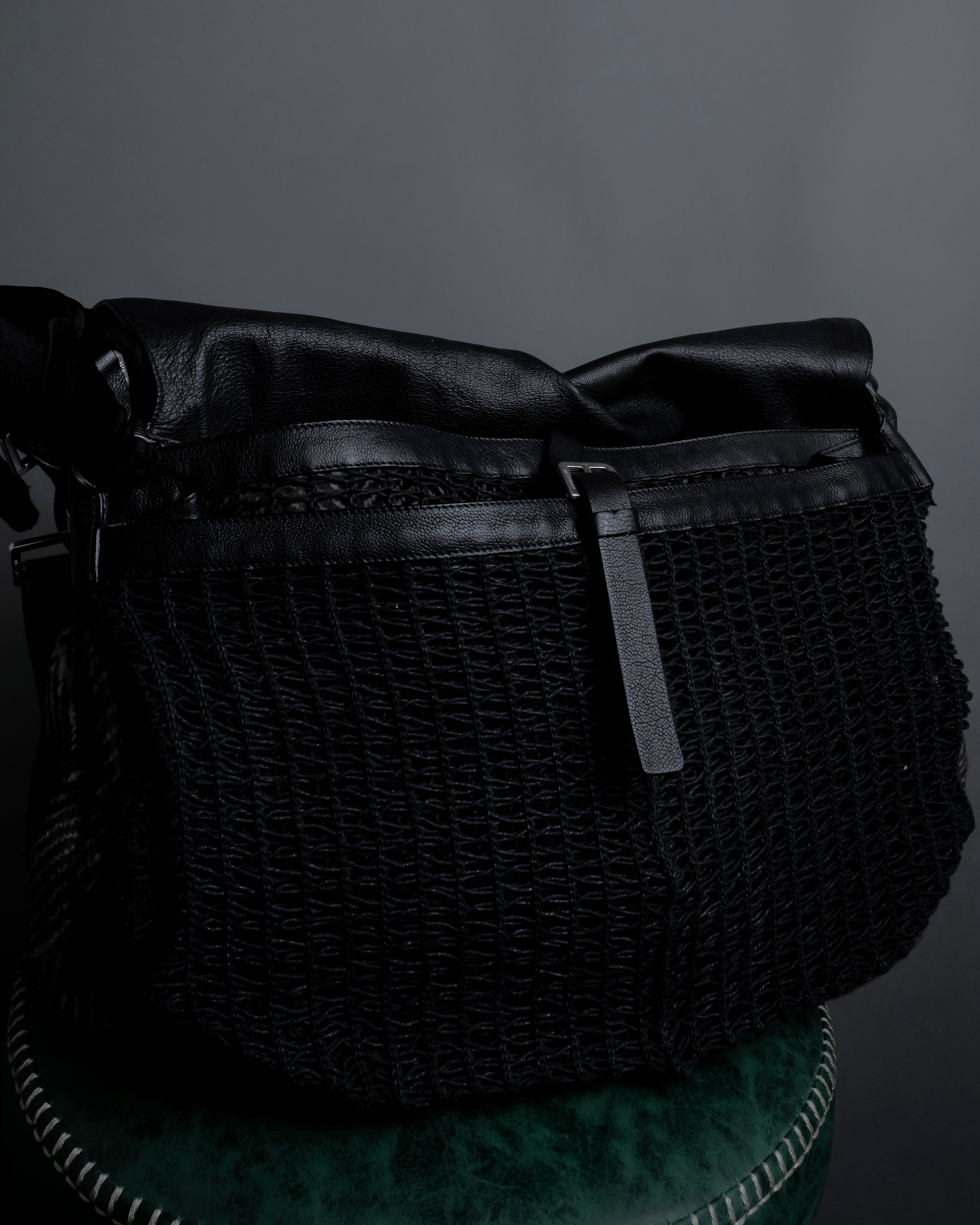 "JIL SANDER" Large flap design Harako leather shoulder bag