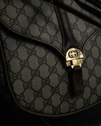 "GUCCI" 1970-80's Clasp design GG logo pattern shoulder bag
