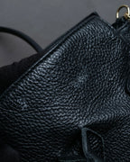 "AULENTTI" Gold closure belt design leather 2-way bag