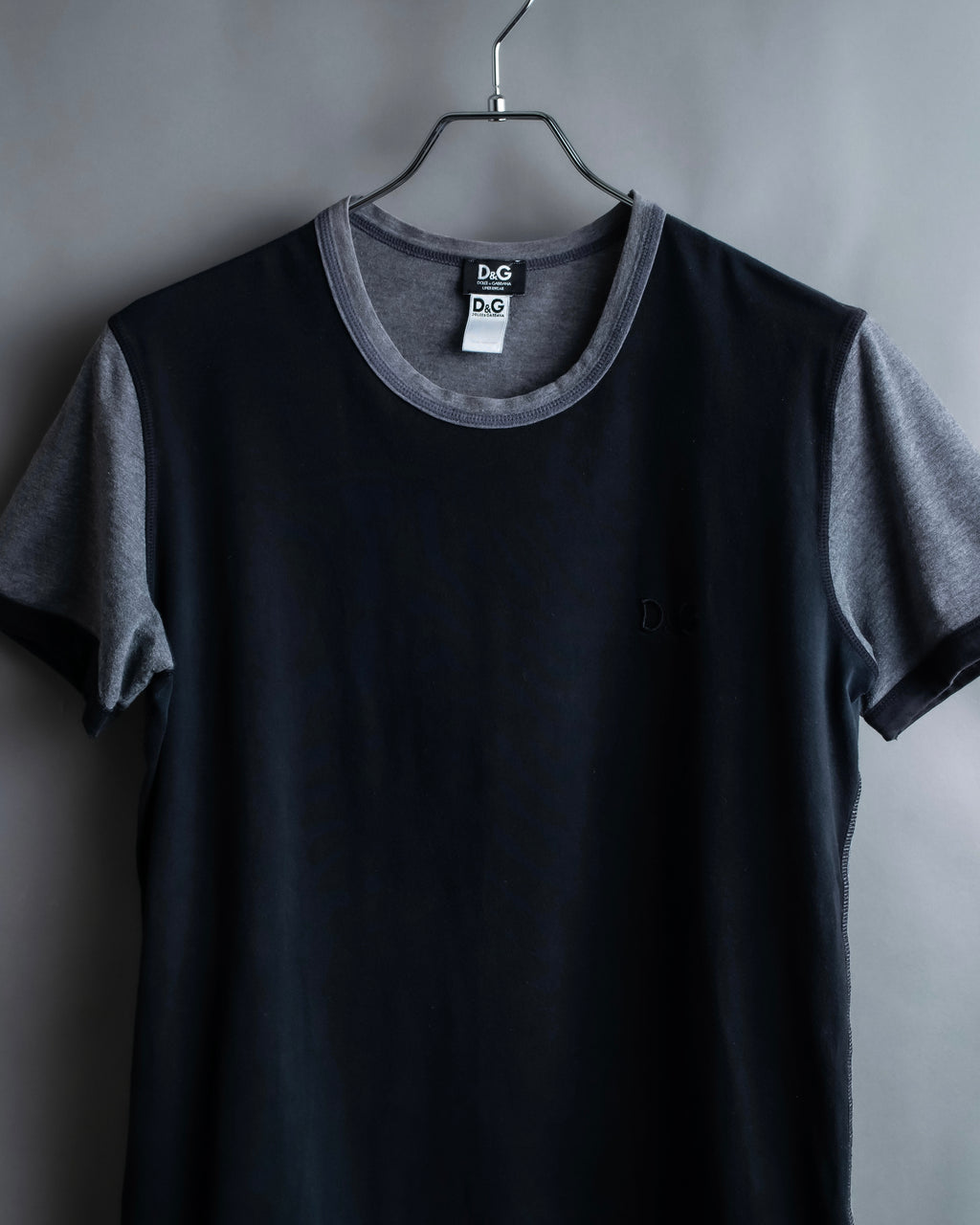 "DOLCE & GABBANA" Black and grey bicolor short sleeve T-shirt