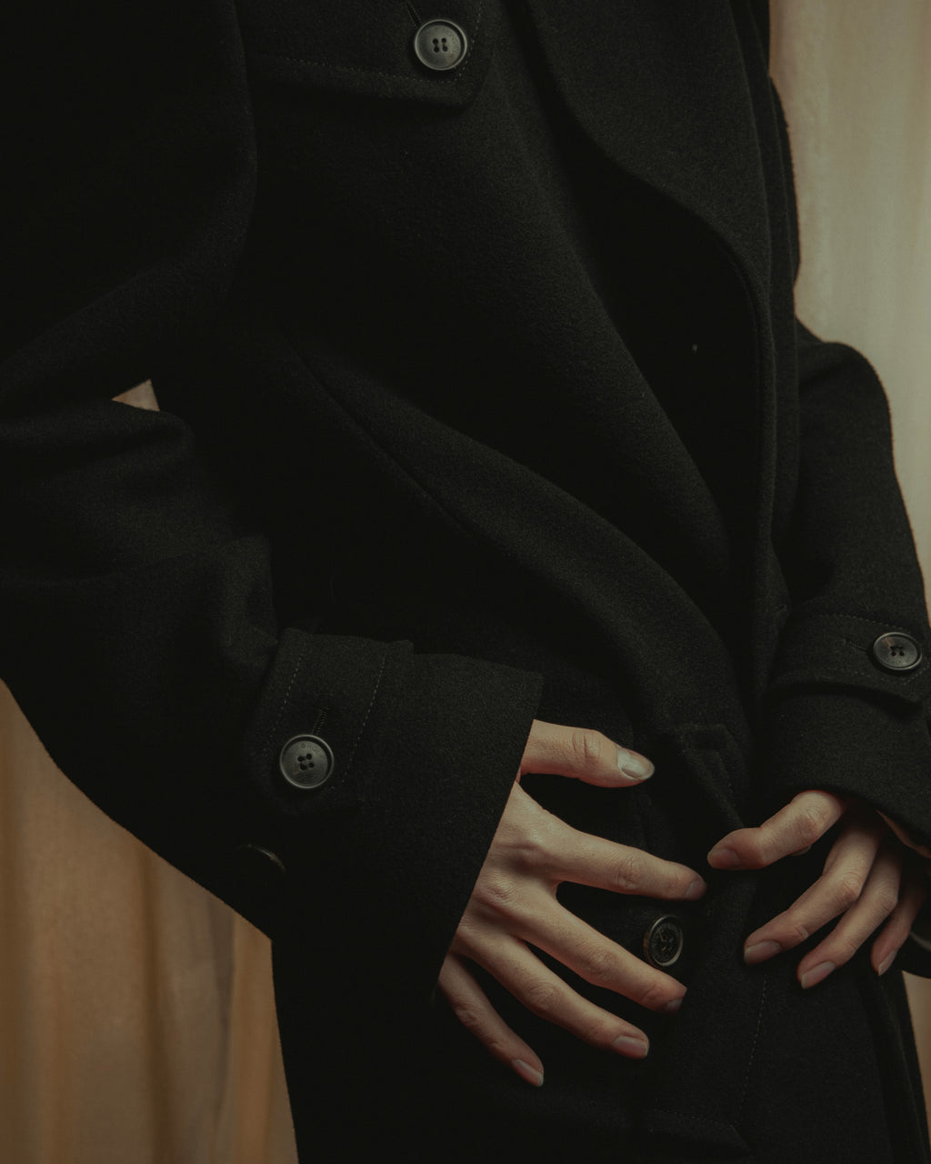 "VIKTOR&ROLF" Sculptural lapel melton coat