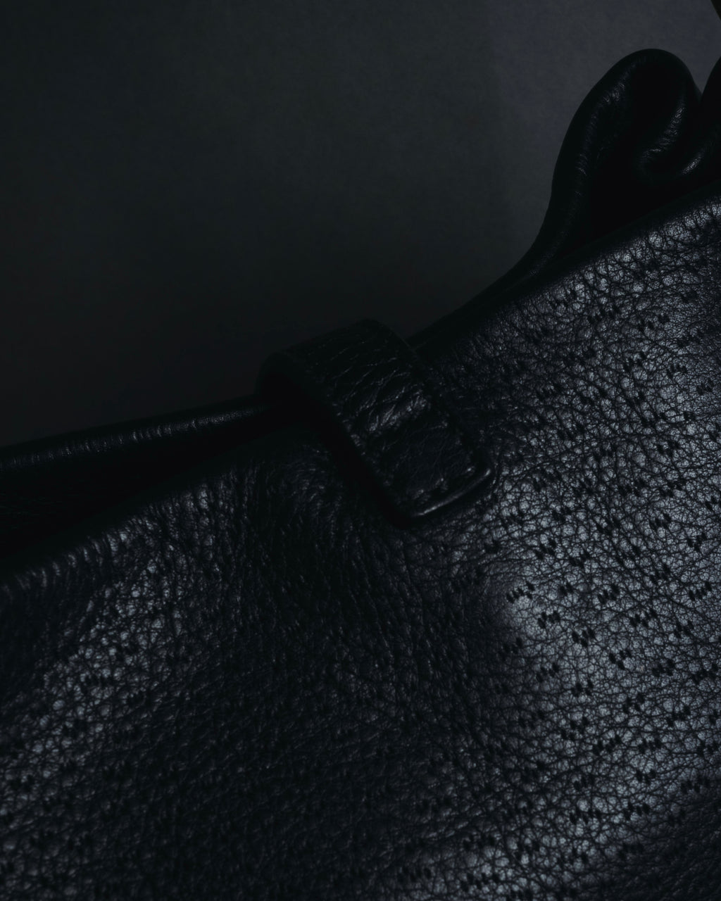 “Salvatore Ferragamo” Pebbled leather gancini hobo shoulder bag