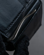 "BALENCIAGA" Logo motif money clip bi-fold wallet