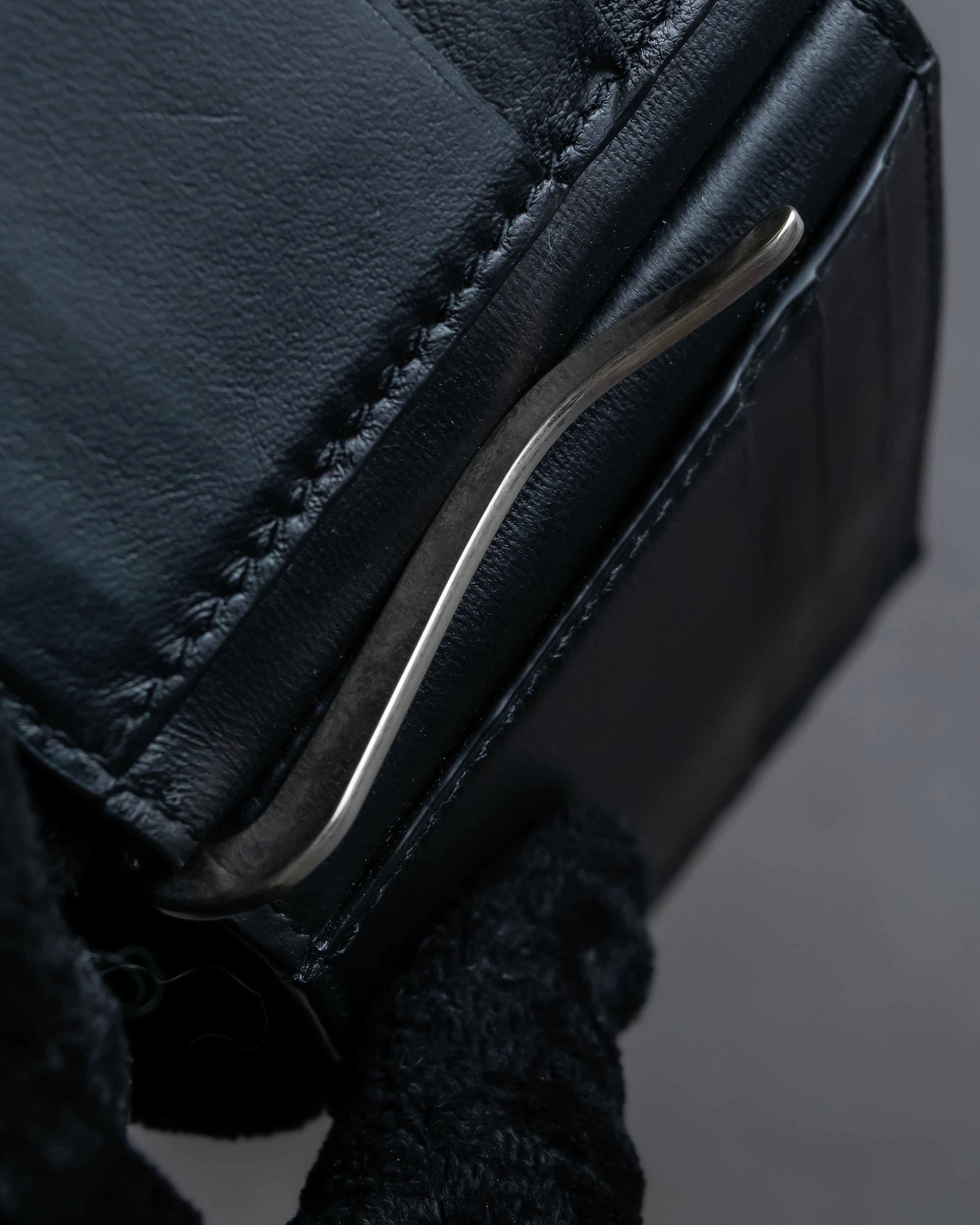 "BALENCIAGA" Logo motif money clip bi-fold wallet