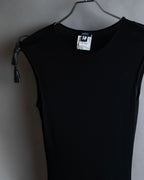 "GIANNI VERSACE" Tassel lace-up design A-line silhouette black dress