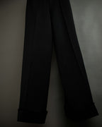 "CHANEL" Fringe design high waist straight cut slacks