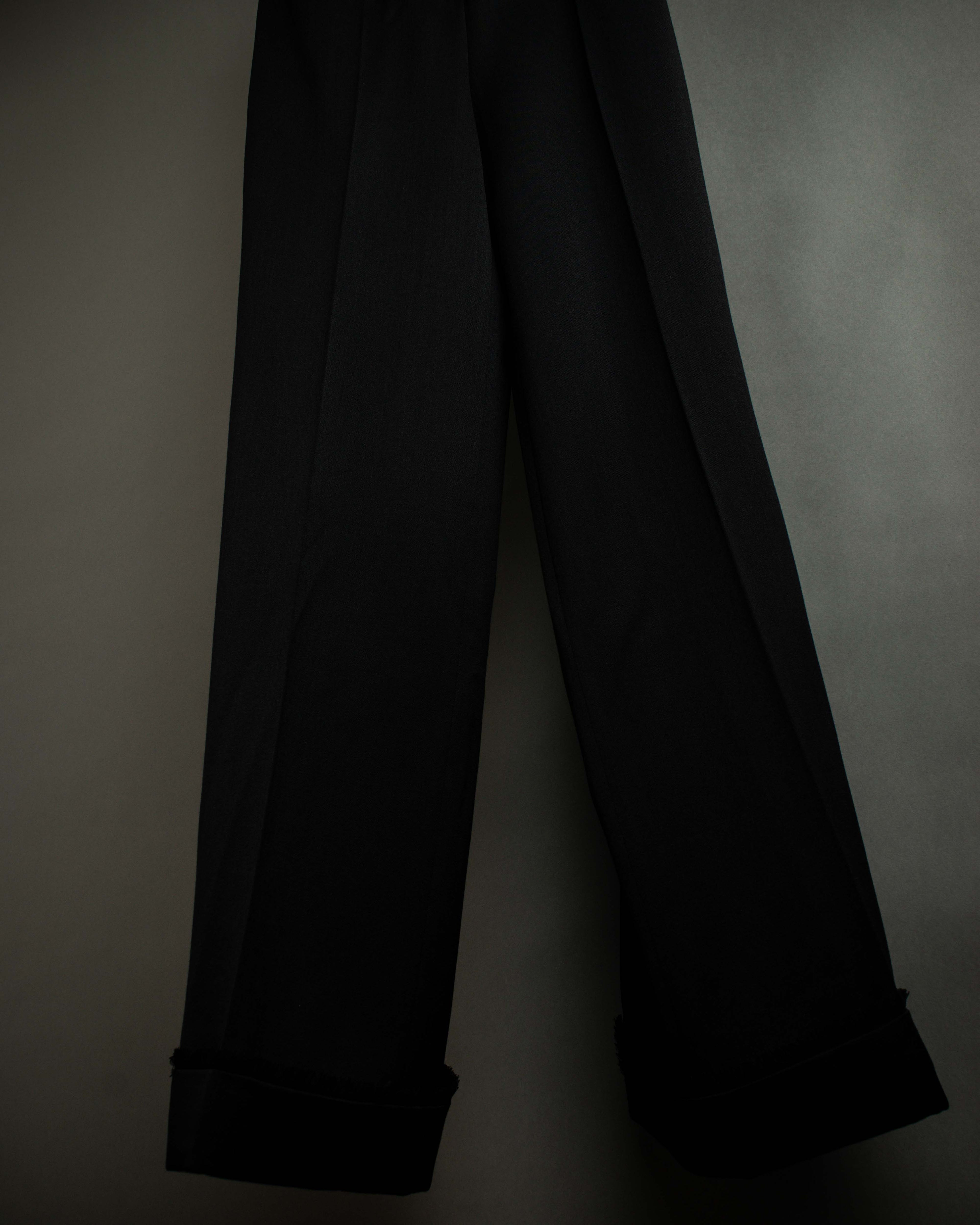 "CHANEL" Fringe design high waist straight cut slacks