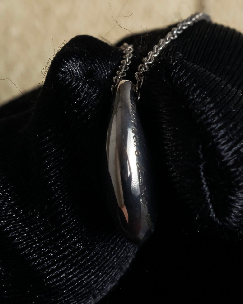 "Tiffany&Co" Elsa Peretti double teardrop motif pendant