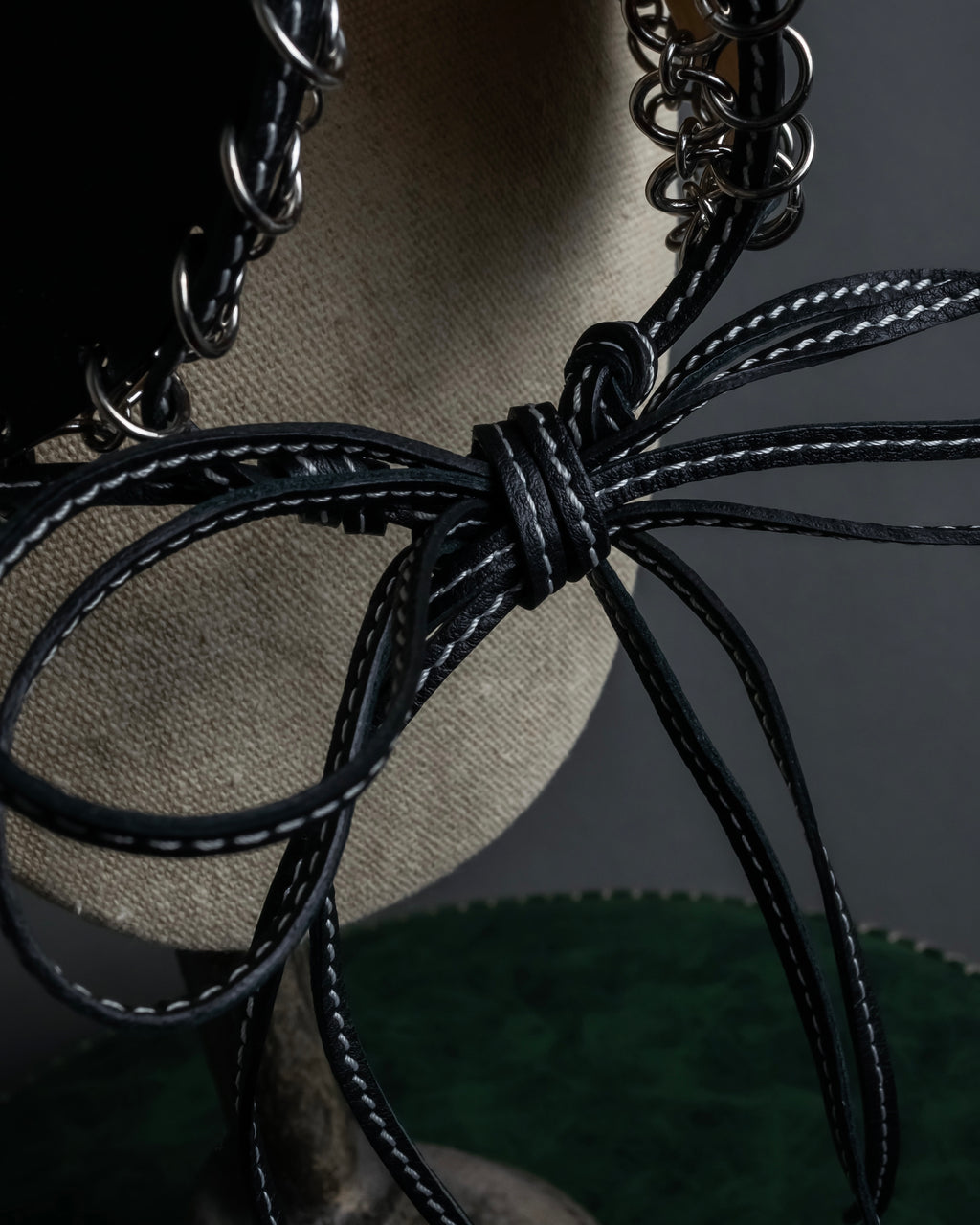 "LOEWE" Ring design leather corset necklace