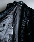 "EMPORIO ARMANI"  Dimensional wave pattern velour like chester coat