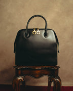"Salvatore Ferragamo" 90's-00's Structured leather top handle bag