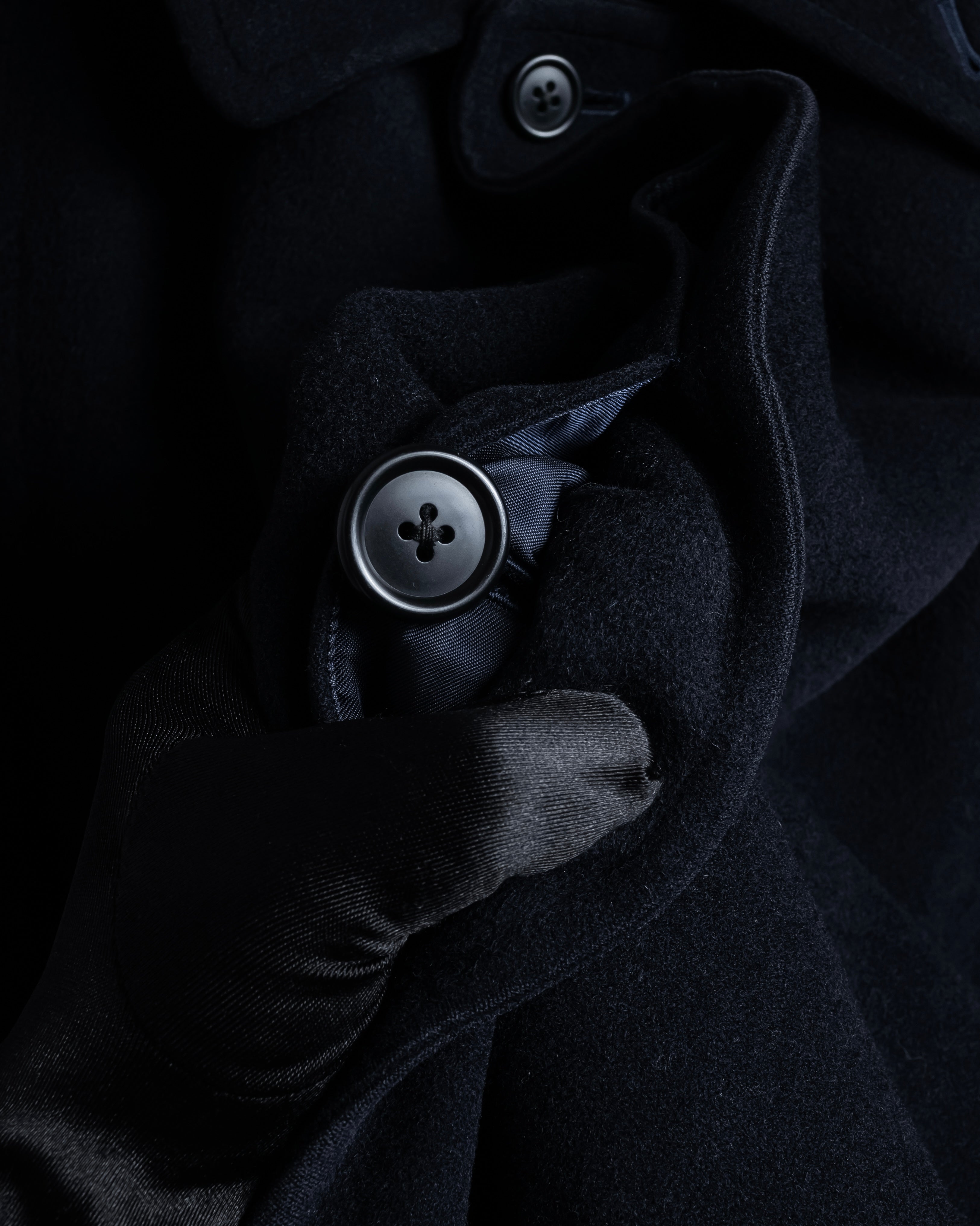 "BURBERRYS" High density wool stand collar coat