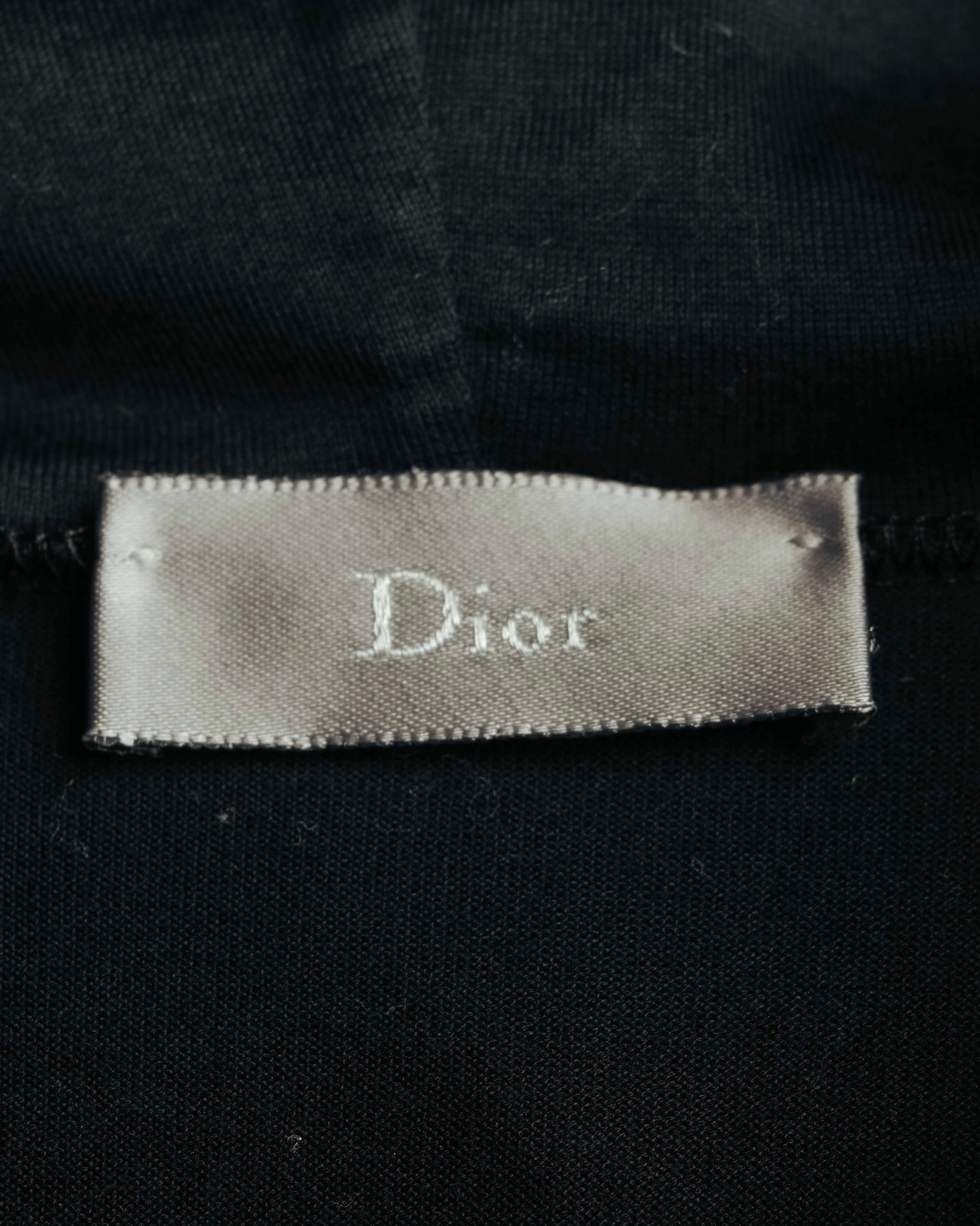 "Dior" 00's Vintage minimalist full-zip jersey hooded sweatshirt