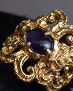 "CHANEL" 90's Baroque carving design gold ring