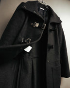 “miu miu” 00’s-10’s Wool angora leather buckle coat