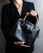 "GUCCI" Bamboo design one handle leather bag