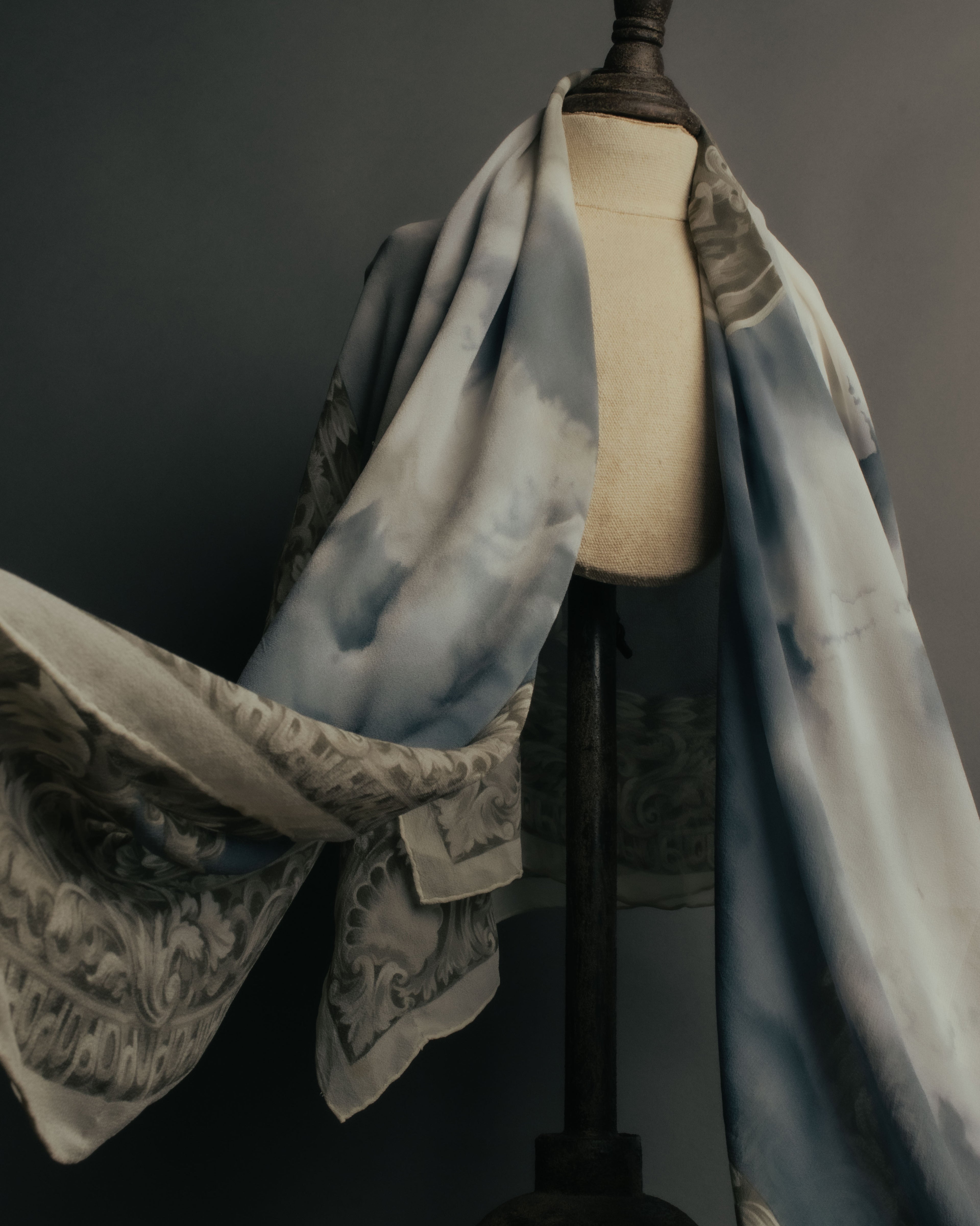 “Christian Dior” 90’s-00’s Sky motif silk scarf
