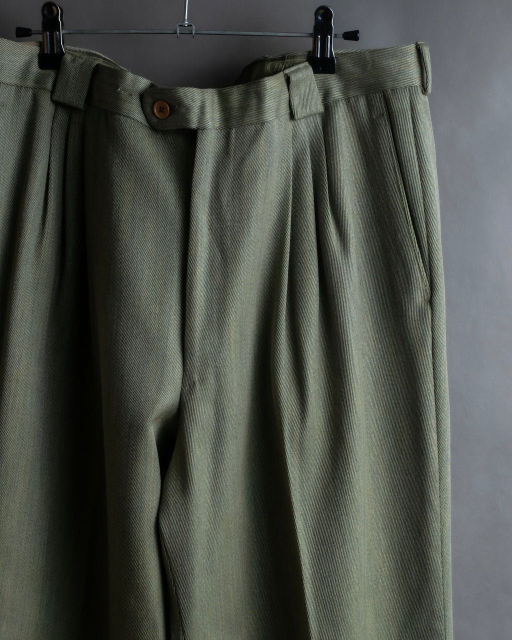 Vintage khaki green wide slacks