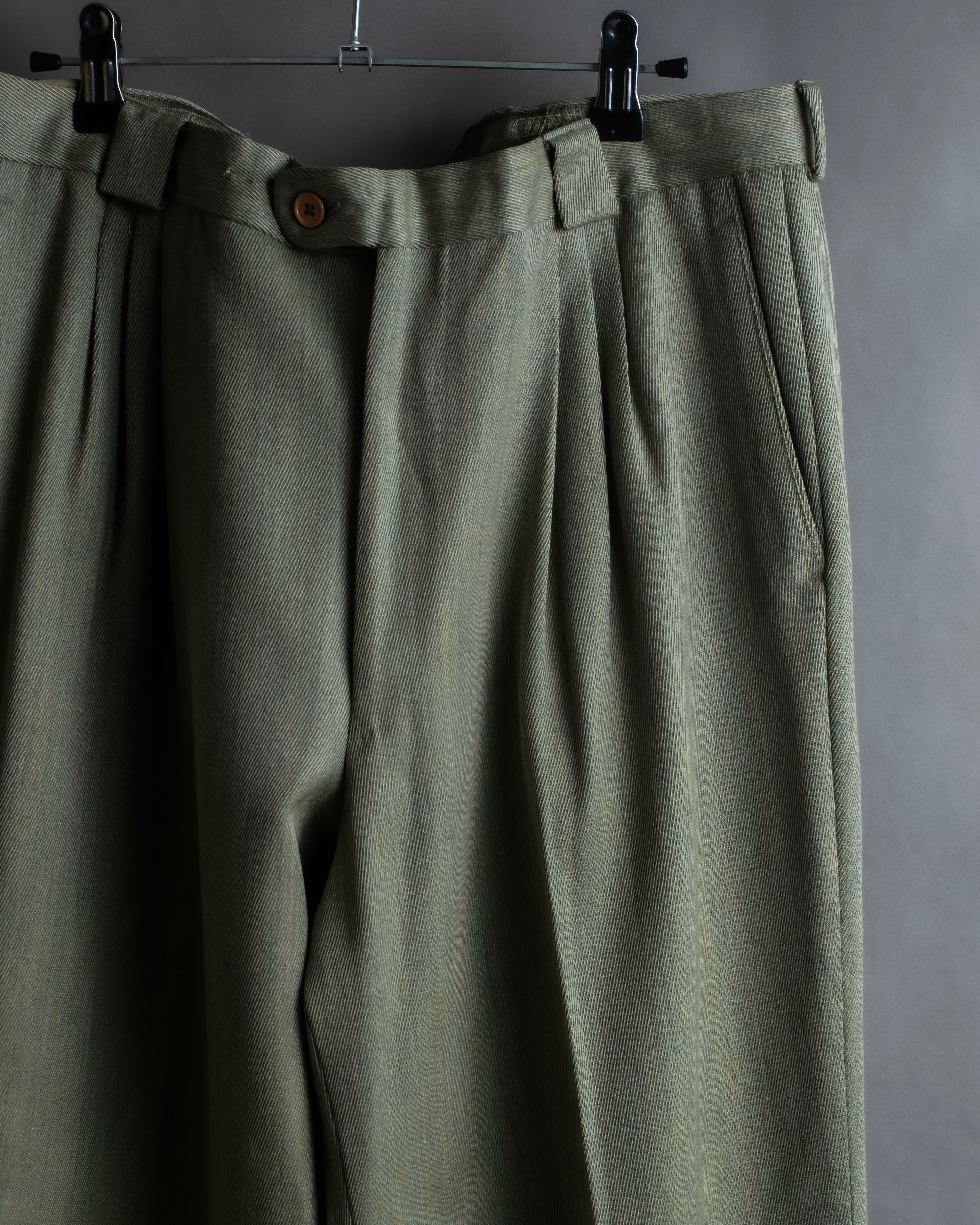 Vintage khaki green wide slacks