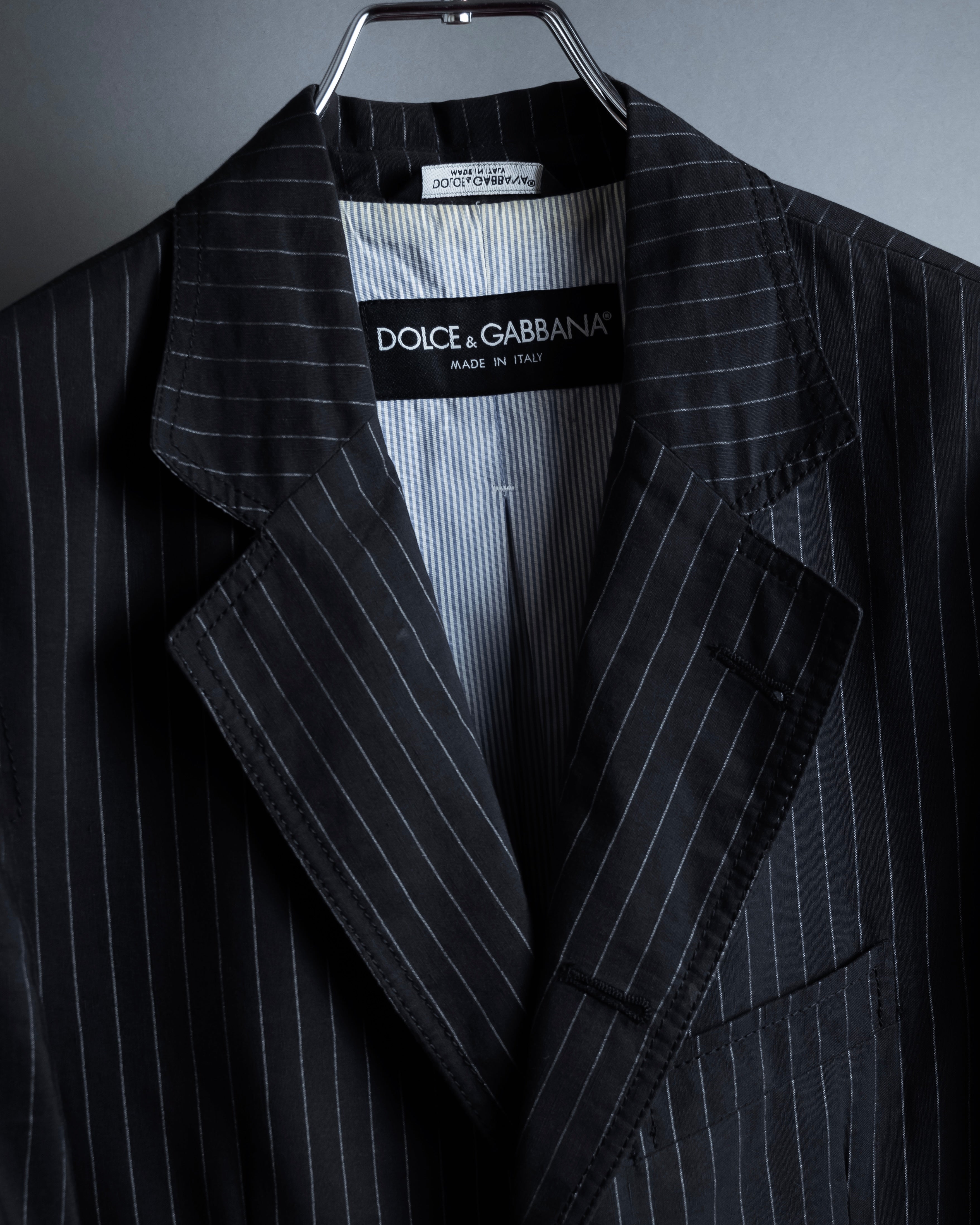 "Dolce & Gabbana" Collar switching design pinstripe pattern tailored jacket