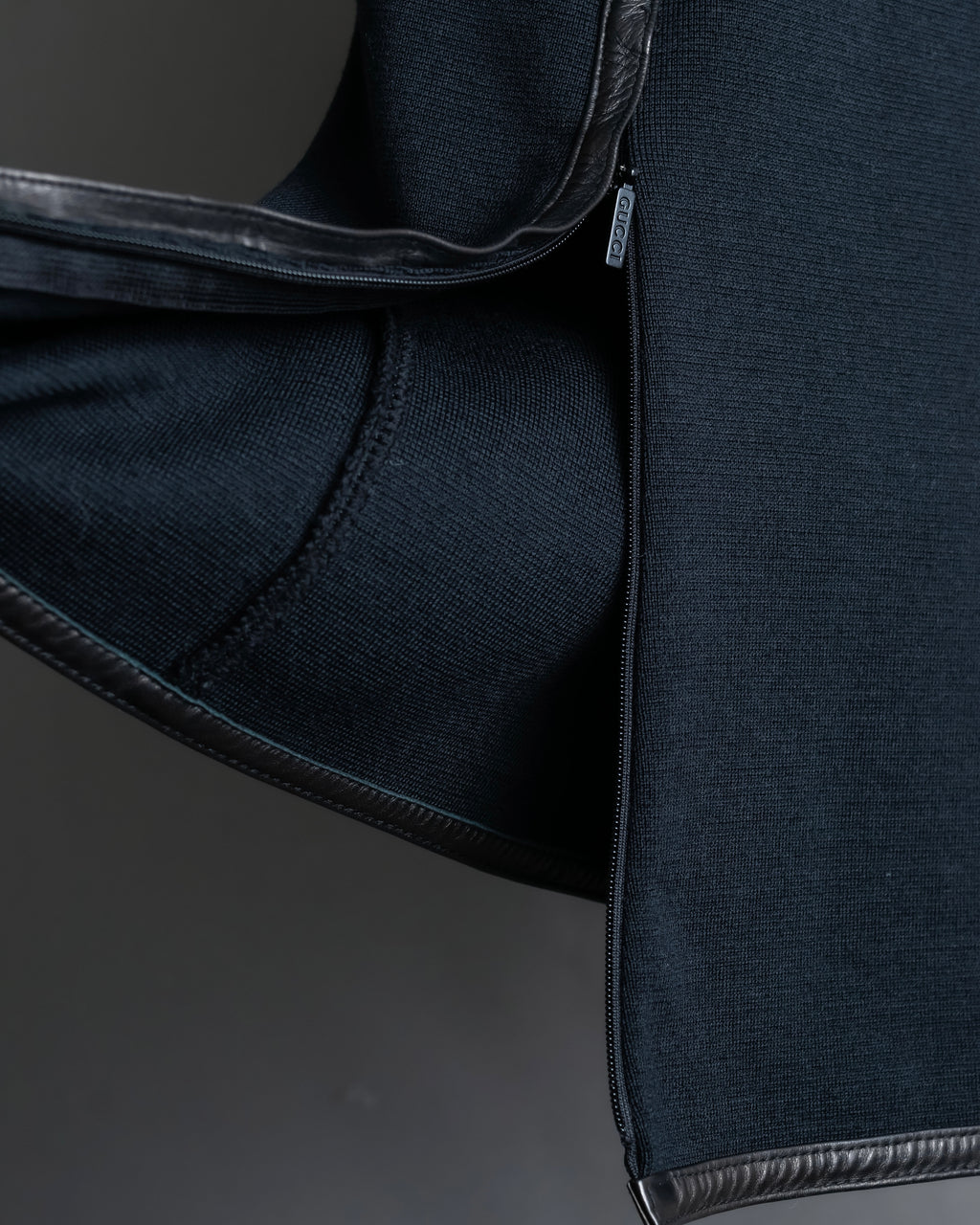 "GUCCI" Leather piping design box sleeve T-shirt