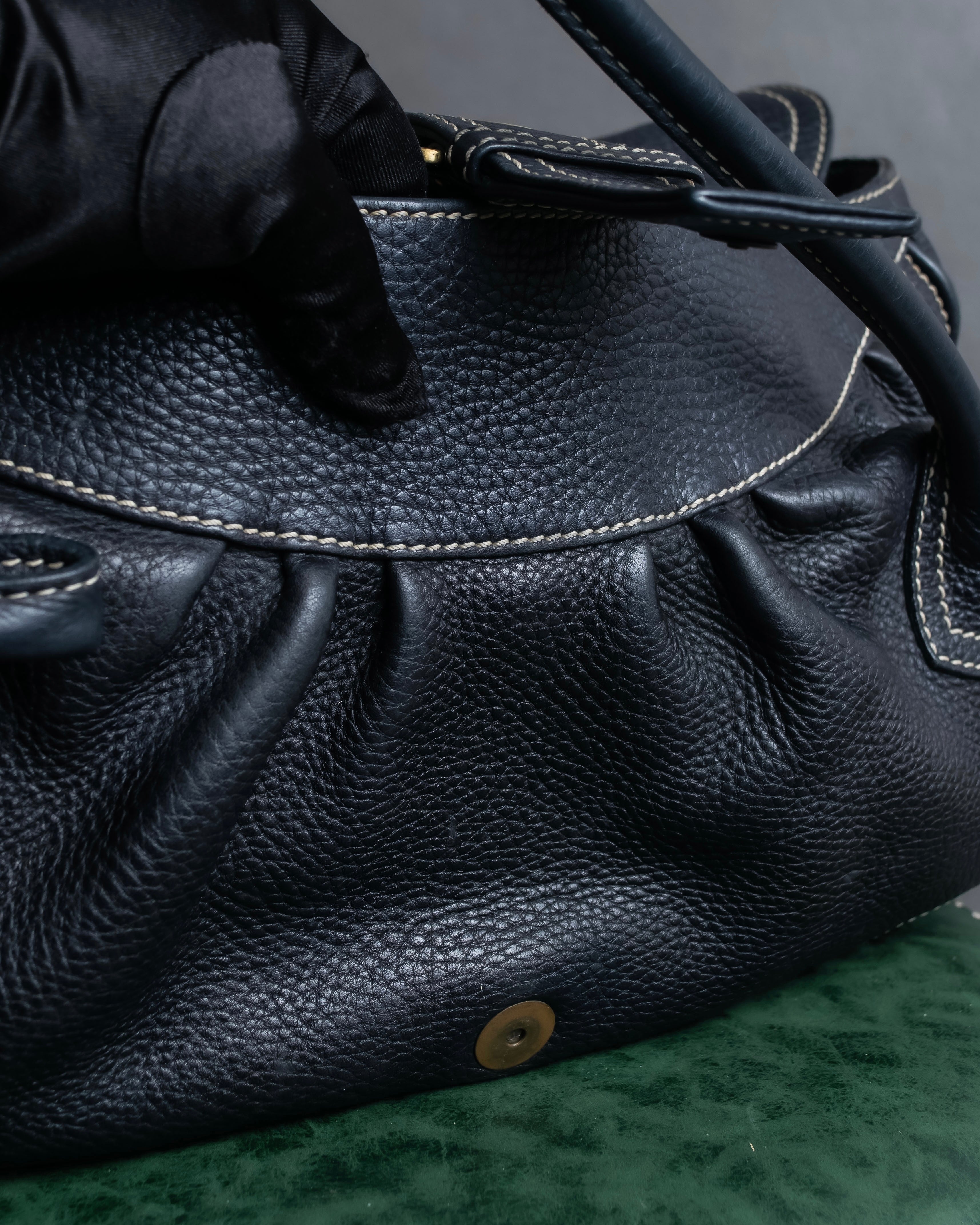 "CELINE" Gold buckle design large shoe bag shoulder bag