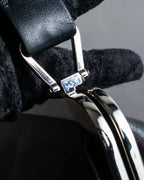 "MARNI" Side ribbon design rounded body leather bag