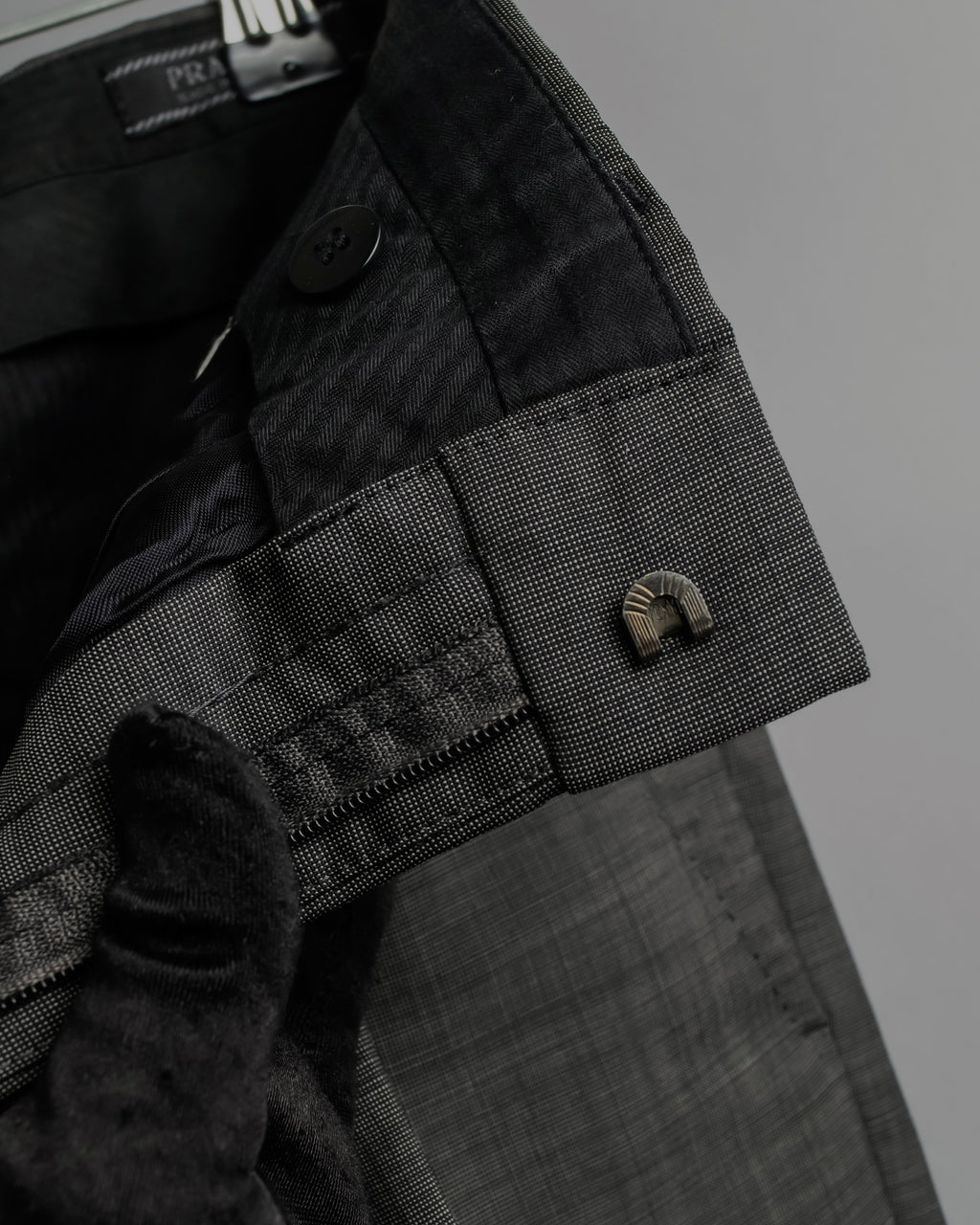 "PRADA" Sharkskin wool minimal tailoring set up