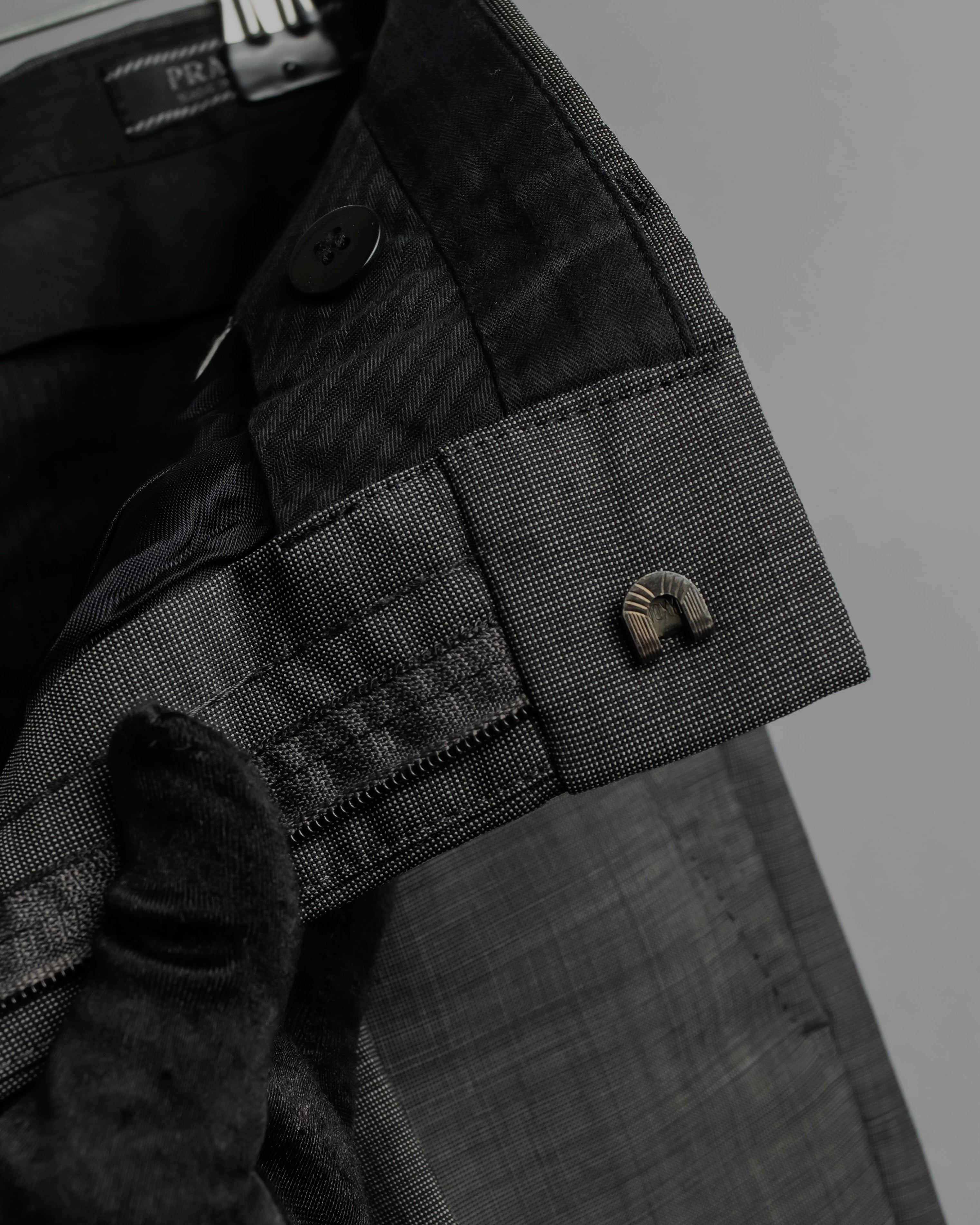 "PRADA" Sharkskin wool minimal tailoring set up