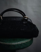 "DOLCE & GABBANA" 2005-06 Anniversary lace kisslock leather handbag