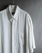 "HUGO BOSS" Linen oversized half sleeve button down shirt