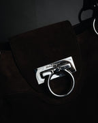 "Salvatore Ferragamo" 00’s suede gancini gathered bowling bag